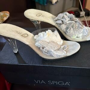 Onex Clear Slide in High Heeled Sandals Sz 8. NEW